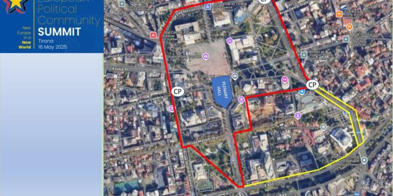 Rrugët Që Do Të Bllokohen Në Tiranë Më 15 Maj Për Shkak Të Samitit Europian: Tirana Paralizohet Nga Masat e Sigurisë