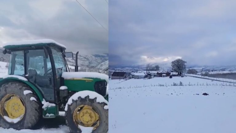 Pranverë me dëborë në Kukës, zbardhen fshatrat malorë mbi 1000 metra