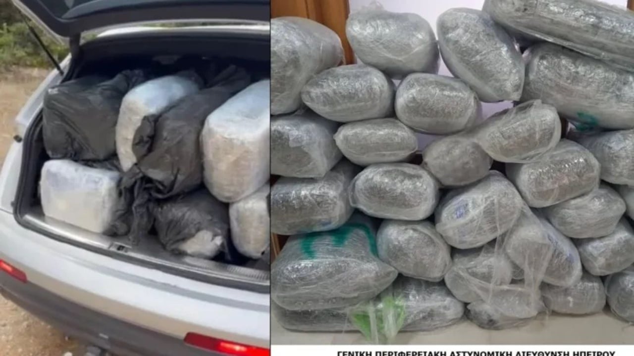 167 kg marijuanë pranë kufirit greko-shqiptar, arrestohet një shqiptar pas ndjekjes