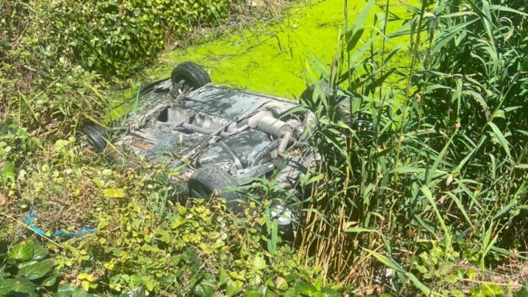 Aksident në Krutje–Pushimi i Shoferit, makina bie në kanal me ujë: babë e bir në spital