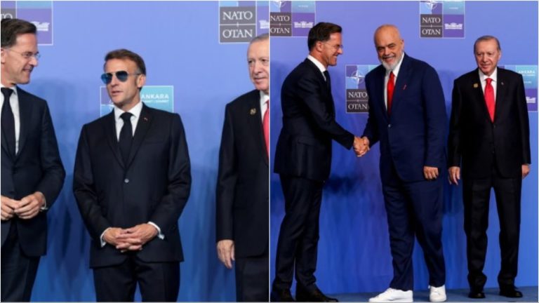 The Guardian ndalet te Rama me atlete të bardha dhe Macron me syze në samitin e NATO-s