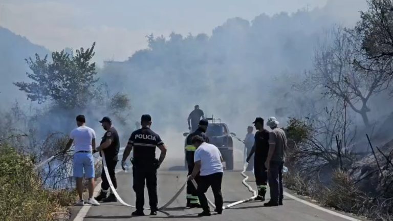 Zjarr i madh në Kash të Ballshit, digjen dy banesa dhe rrezikohen të tjera