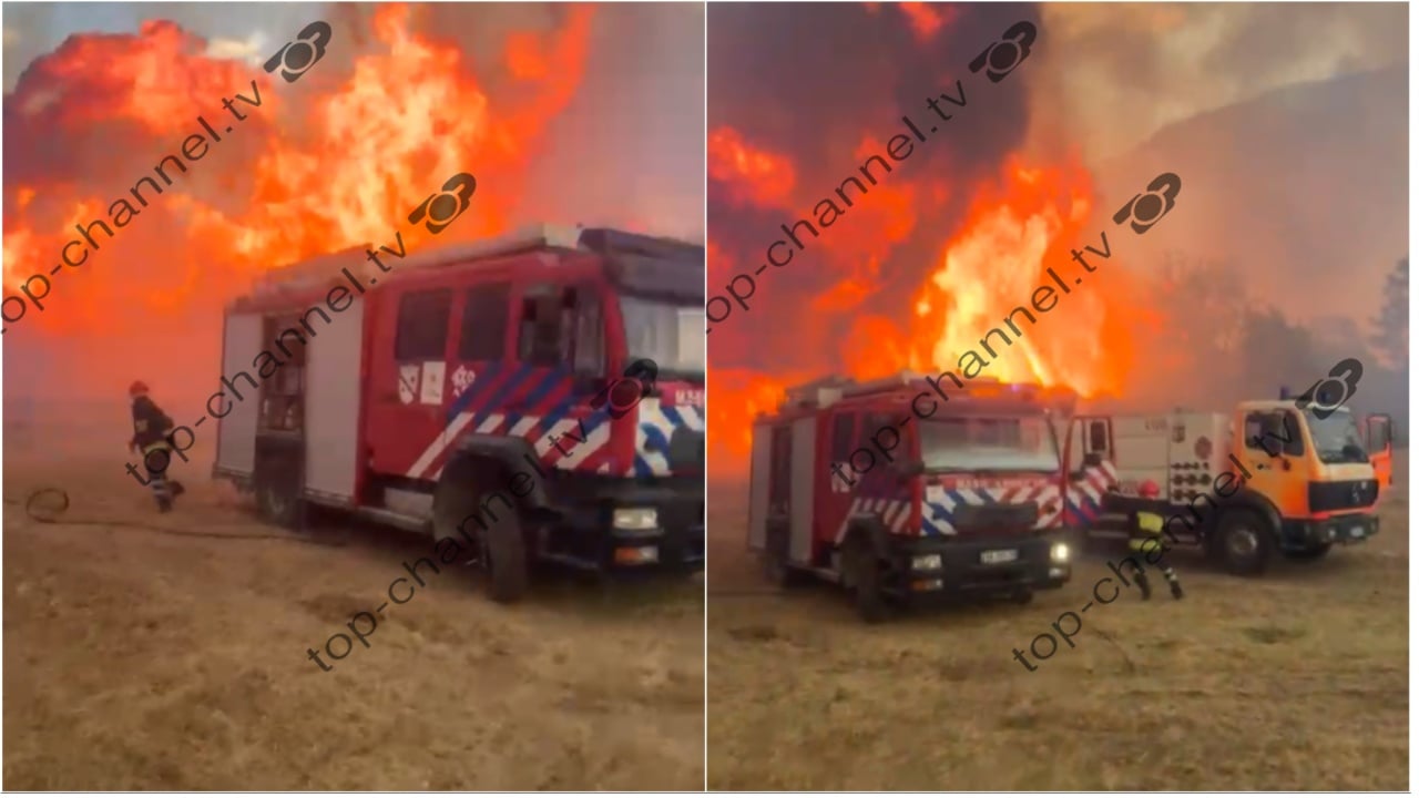 Zjarr i madh në Daias, flakët vënë në tërheqje edhe zjarrfikësit në rrethinat e Tiranës