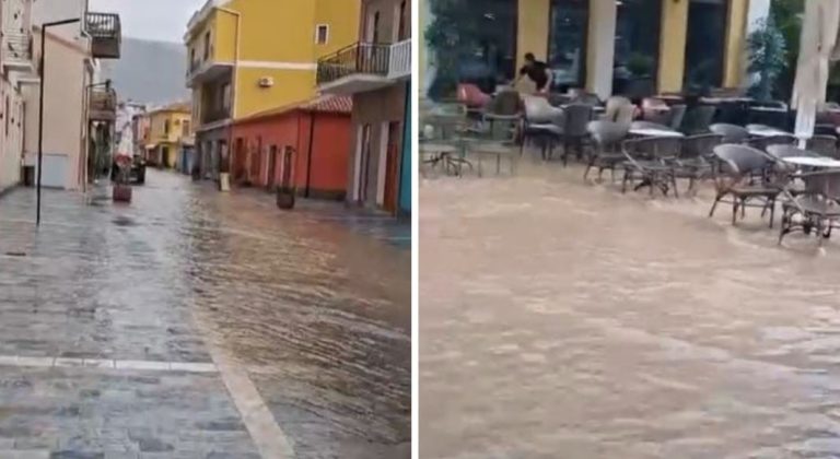Shi i rrëmbyeshëm në Pogradec, rrugët nën ujë pak pas ndërhyrjeve në lagjen “Naim Frashëri”