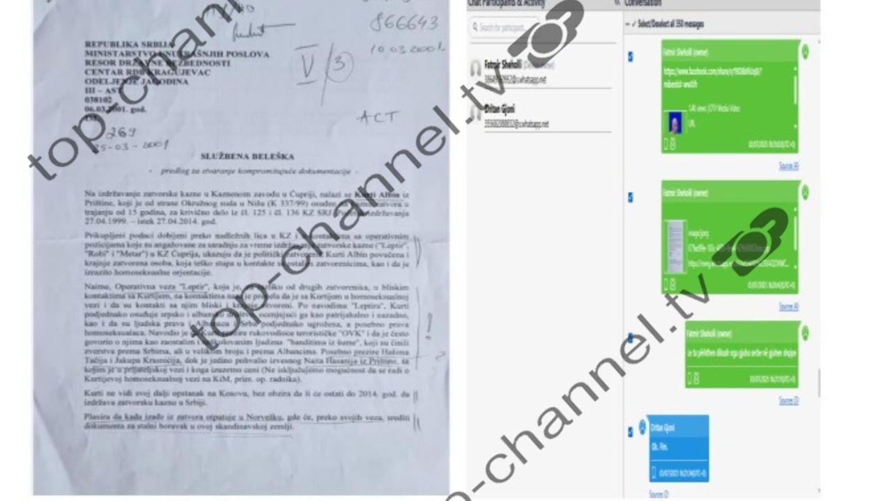 Dosja “Leptiri”/ Prokuroria: dokument serb synonte komprometimin dhe rekrutimin e Albin Kurtit