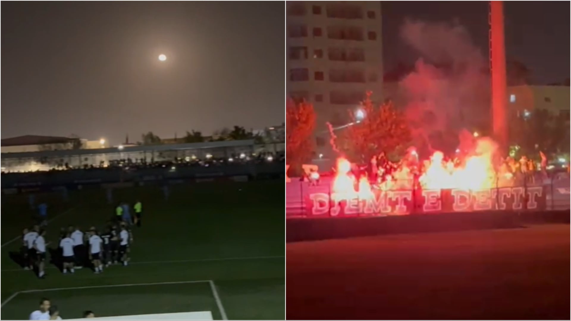 Teuta-Tirana në errësirë dy herë, ndeshja ndalet dhe flakadanët bëhen “dritë” në stadium