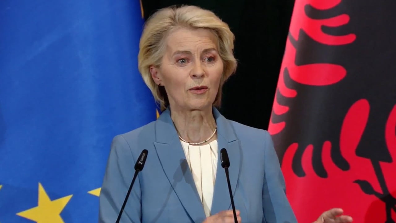 Von der Leyen: Shqipëria në grupin me më shumë progres, por anëtarësimi në BE mbetet me kushte