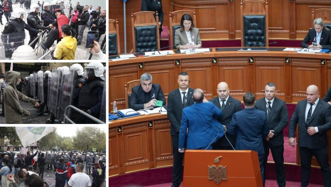 Territorialja ndez Kuvendin: gaz lotsjellës jashtë, Garda rrethon foltoren në seancë