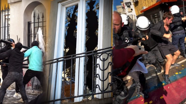 Protesta te Ministria e Arsimit degjeneron ne perplasje: 23 te arrestuar, te plagosur dhe gaz lotsjelles