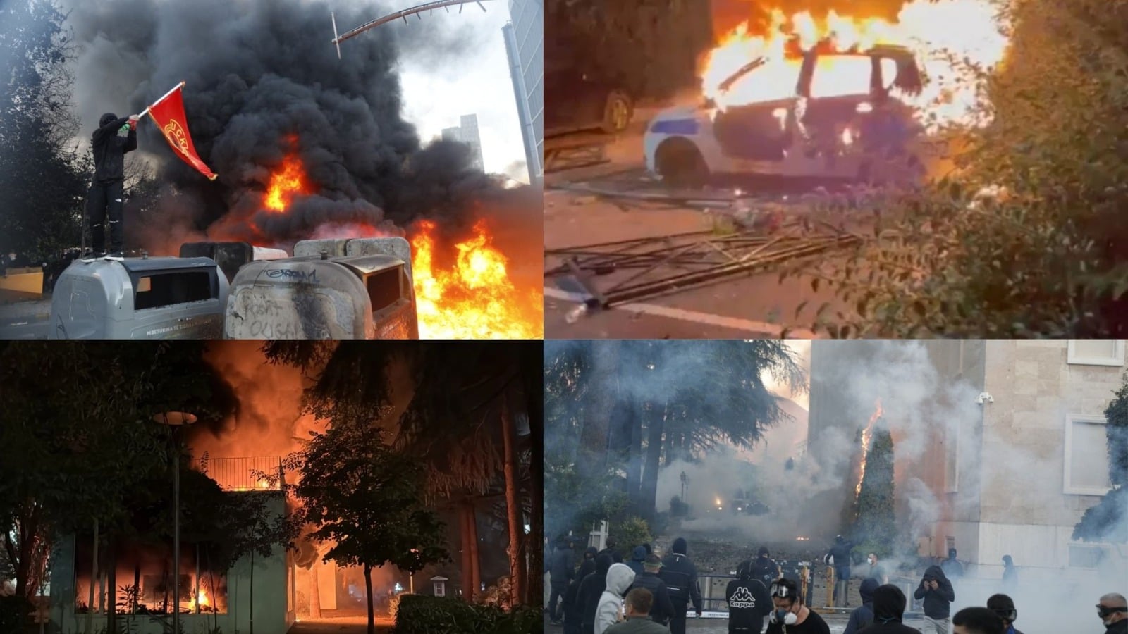 Tirana në kaos pas protestës së dhunshme: flakë te institucionet, sulme ndaj bankave e bizneseve