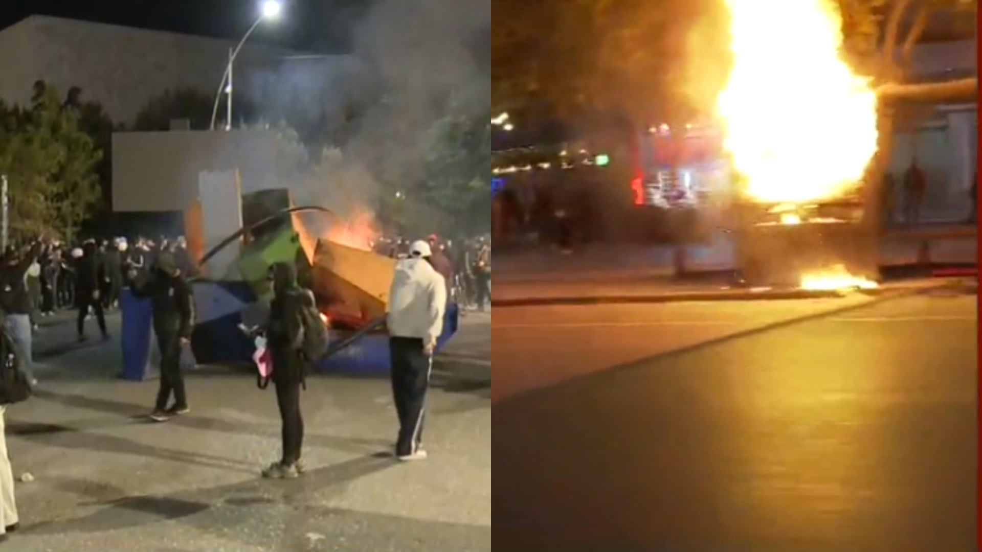 Përshkallëzohet protesta në qendër të qytetit, digjen stola plastikë dhe kosha mbeturinash