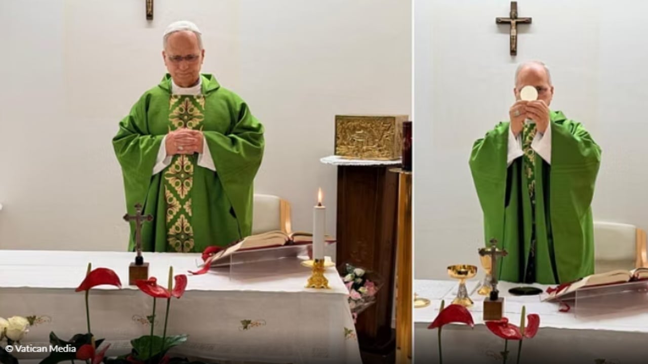 First photo of Pope Leo XIV after surgery, celebrates Mass from hospital in Rome