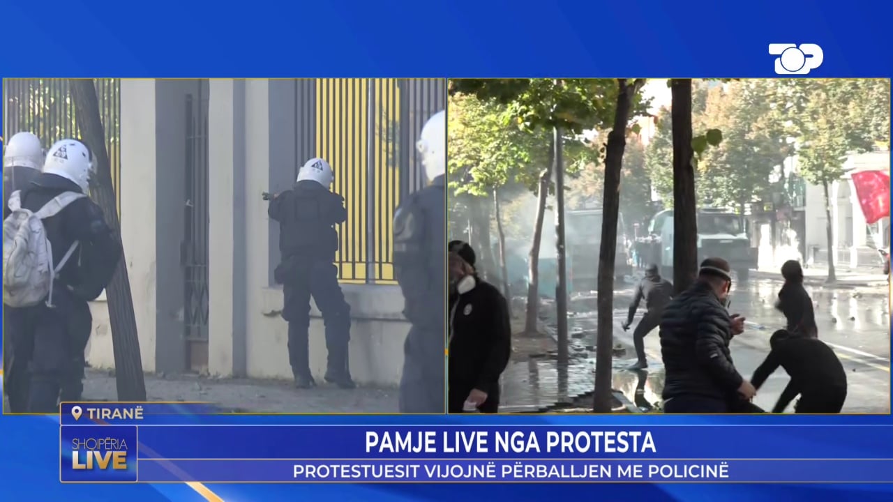 Pamjet nga protesta: efektivi qëllon me plumb gome drejt protestuesve