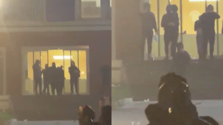 Pamjet nga selia e PD-së: policia hedh gaz lotsjellës në oborr pas përplasjeve