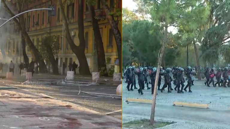 Përshkallëzim te Ministria e Brendshme, policia përdor gaz e ujë ndaj protestuesve