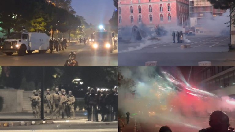Protesta e shtatë në Tiranë degjeneron në dhunë: sulmohet Apeli, përplasje te Ministria e Brendshme