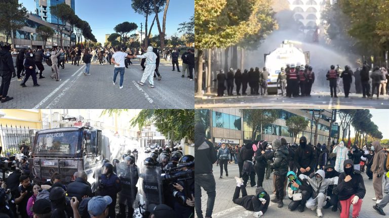 Përplasje te protesta para Kryeministrisë, studentët rrëzojnë karriget e “dialogut”
