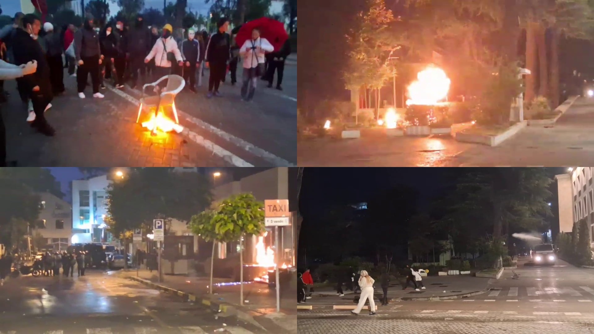 Dita e nëntë e protestës, tension para Kryeministrisë: molotovë, gurë dhe ujë nga policia