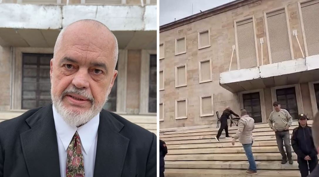 Chairs outside the Prime Minister’s Office end up on the ground again, Rama mocks protesters