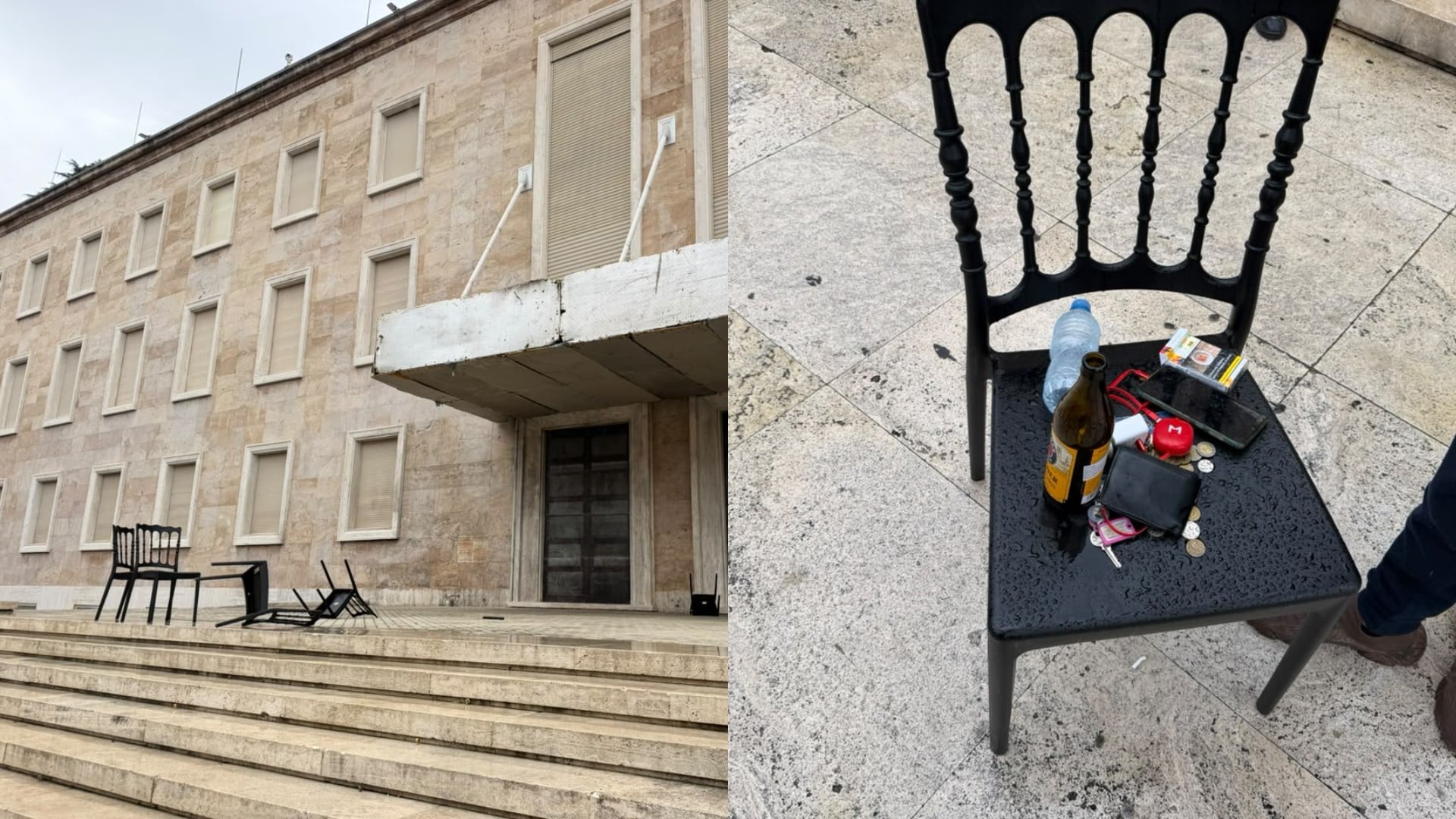 Protesta te Kryeministria, studentë e pedagogë hedhin sërish karriget e vendosura nga Rama