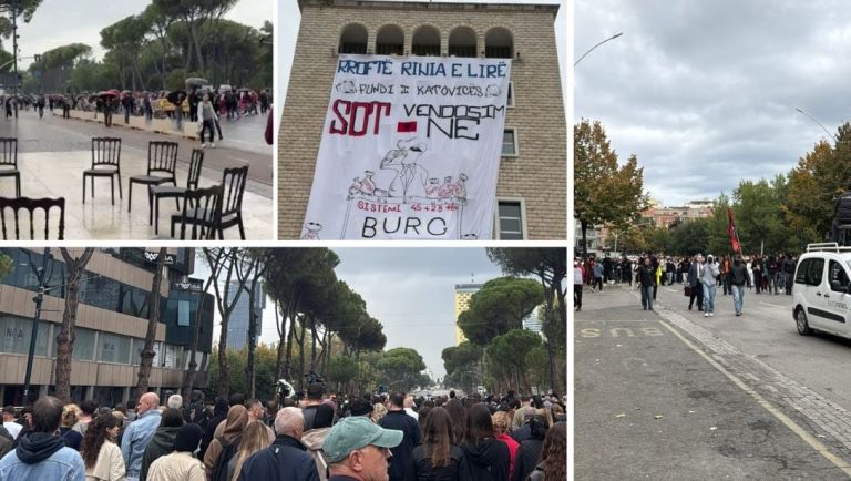 Tensione te Kryeministria ne diten e nente te protestes, hidhen molotovë pas ores 18:00