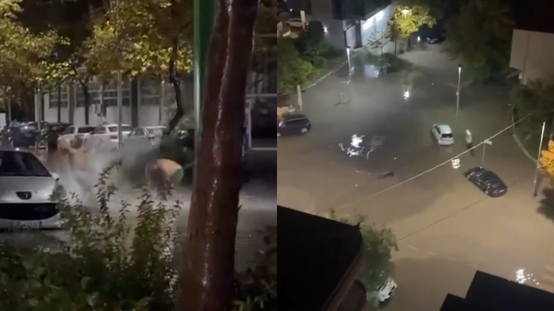 Rain floods streets in Vlora overnight, blockages in several neighborhoods and disrupted traffic