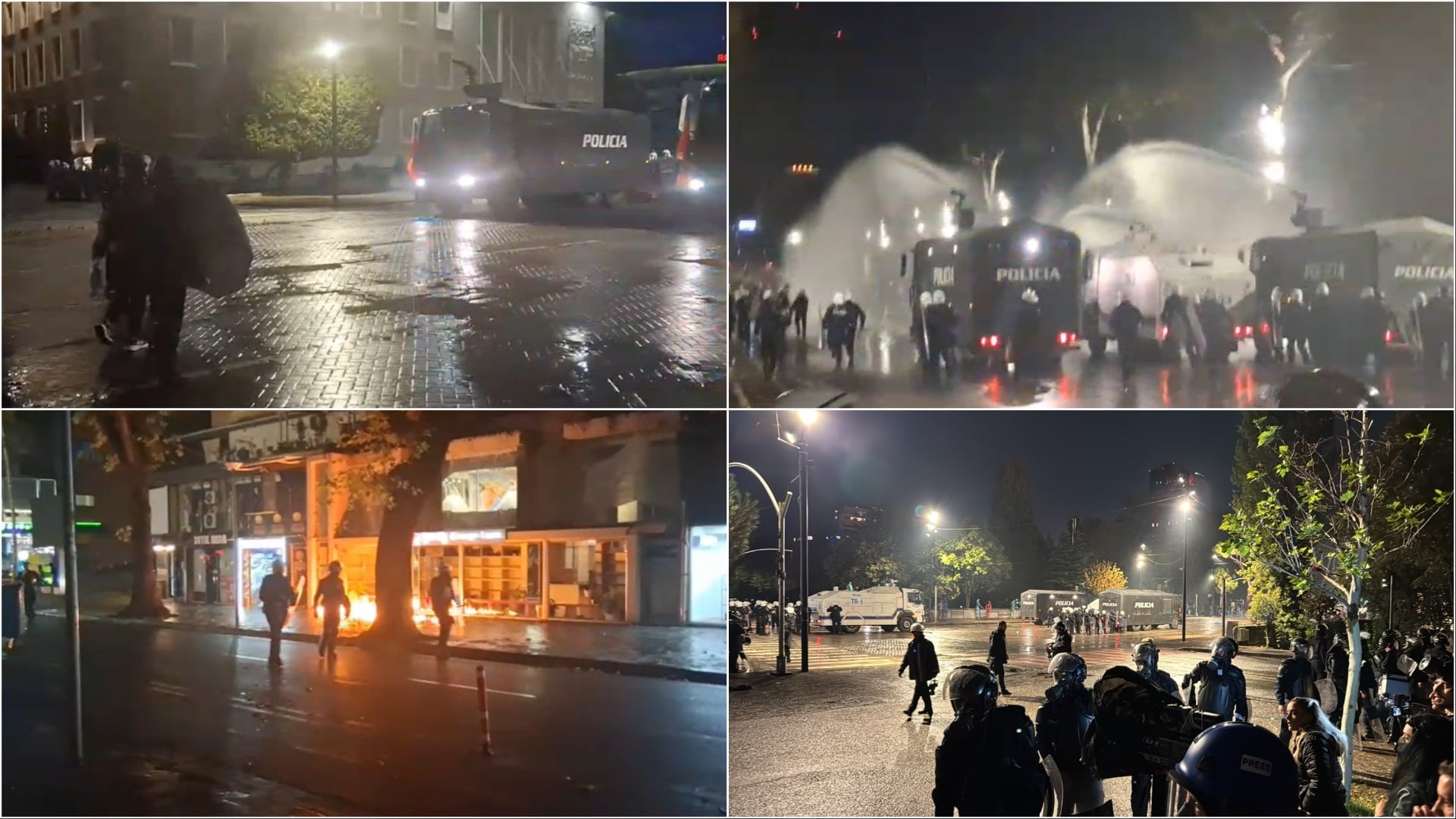 Protesta e 19-të në Tiranë: molotovë, ujë me presion dhe rikthim para Kryeministrisë